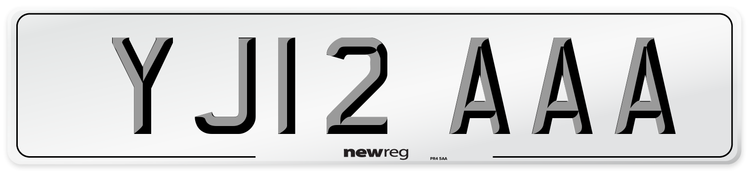YJ12 AAA Number Plate from New Reg